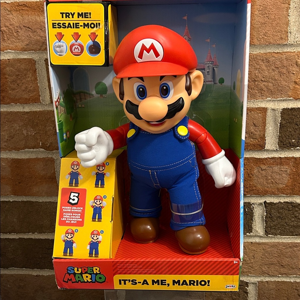 Super Mario It's-A Me, Mario! Talking 12 Inch Figure / Jakks / New!/ Great Gift!